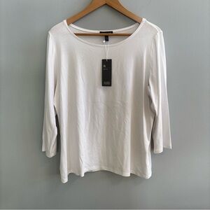 Eileen Fisher Women's NWT Viscose Long Sleeve White Top Size XL